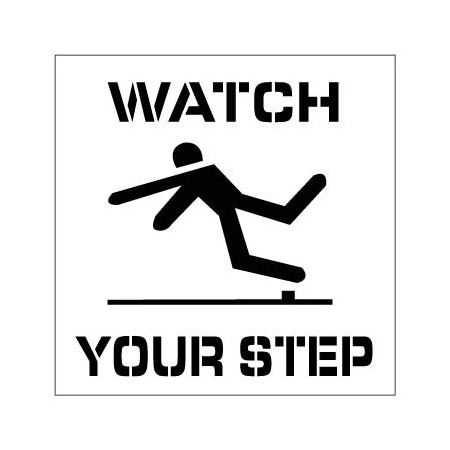 National Marker Co Plant Marking Stencil 20x20 - Watch Your Step PMS201